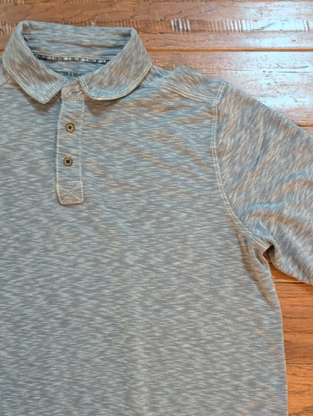 Johnston & Murphy Vintage Slub Heathered Slate Polo